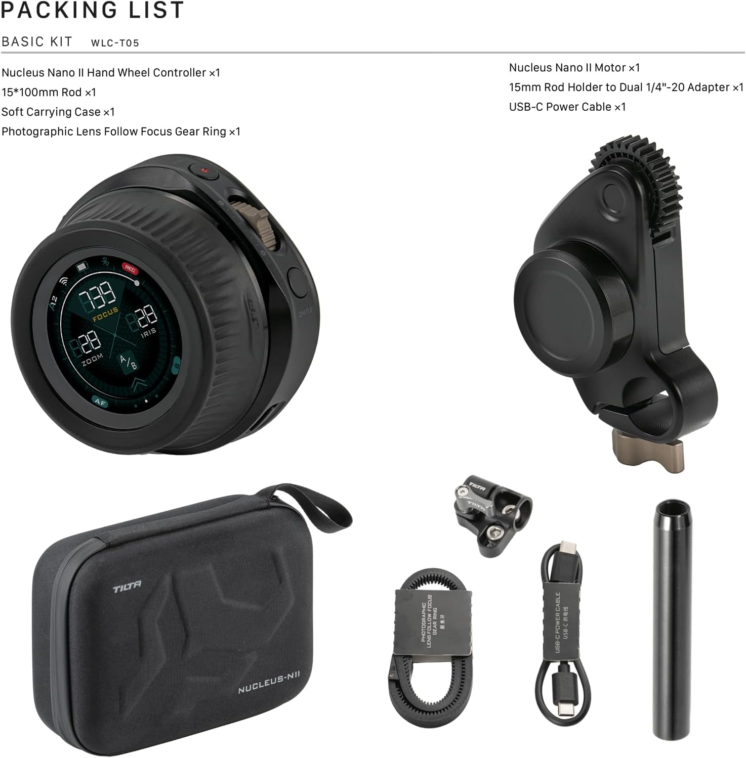 Tilta Nucleus Nano II Base Kit - Wireless Lens Control System | Includes Handwheel