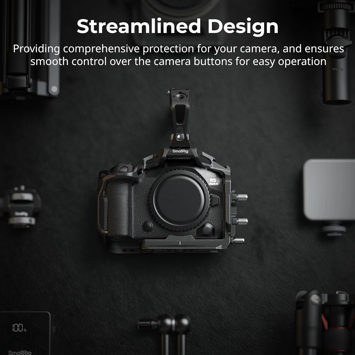 SmallRig Black Mamba Camera Cage Kit for Canon EOS R5 Mark II with Top Handle and Dedicated Cable Clamp